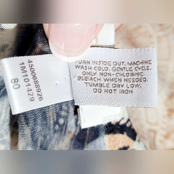 Chico's (1) Womans Tunic Top Jeweled/Beaded Brown Paisley Made In USA Size Small - Picture 13 of 13